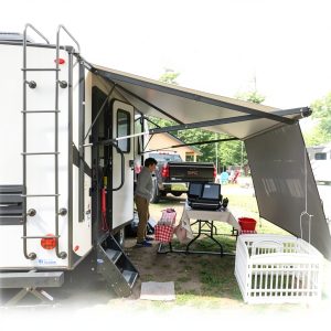 Shadeidea RV Awning Sun Shade Black Polyester Mesh-0