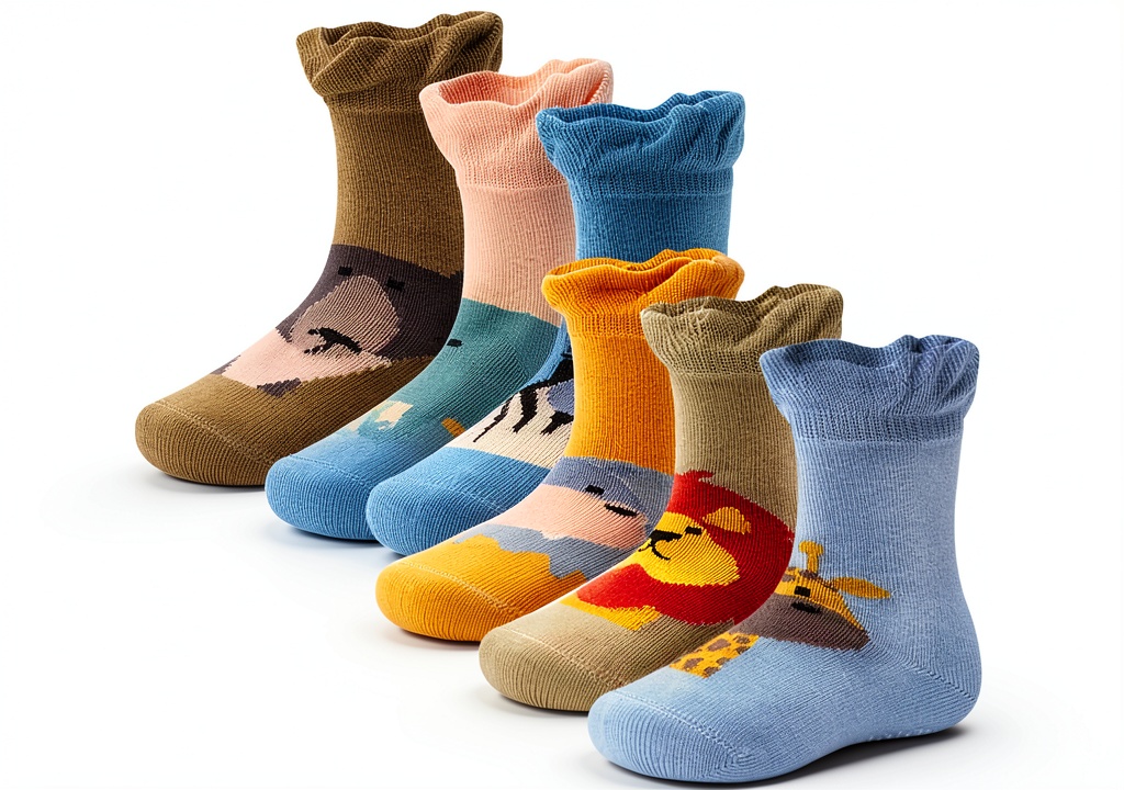 Baby wearing soft cotton crew socks during playtime