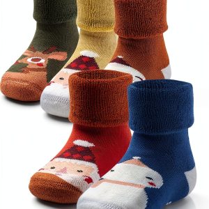 Cozy Baby Non Slip Winter Socks Unisex Cotton Polyester Mix Colors-0