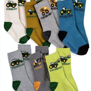 John Deere Kids Crew Socks Days of Week Design Size 12-24M-0
