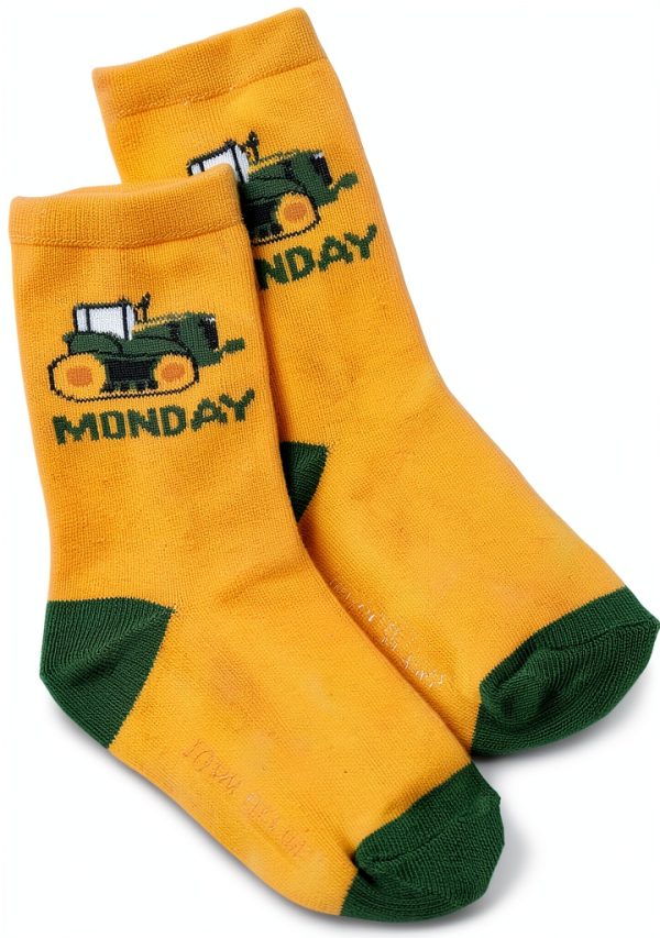 John Deere Kids Crew Socks Days of Week Design Size 12-24M-2