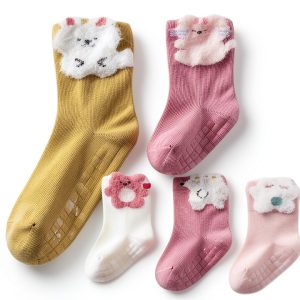 SkystingerX Toddler Crew Socks 8-Pair Pack Non Slip Grip for Boys &-0