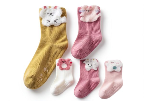 SkystingerX Toddler Crew Socks 8-Pair Pack Non Slip Grip for Boys &-0