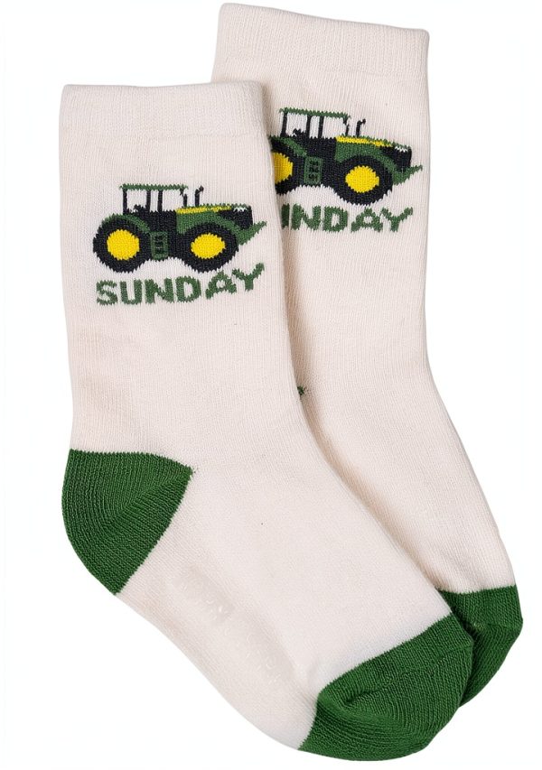 John Deere Kids Crew Socks Days of Week Design Size 12-24M-1