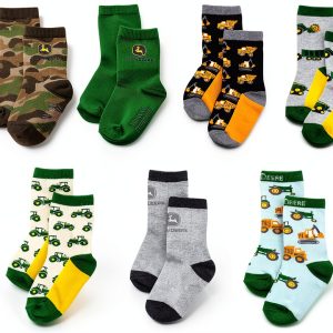 Bentex John Deere Farm Tractor Socks 7‑Pair Multipack Infant Toddler-0