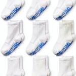 SkiBeaut Baby Socks 6-12 Months Non‑Slip Crew 12‑Pair Pack White-0