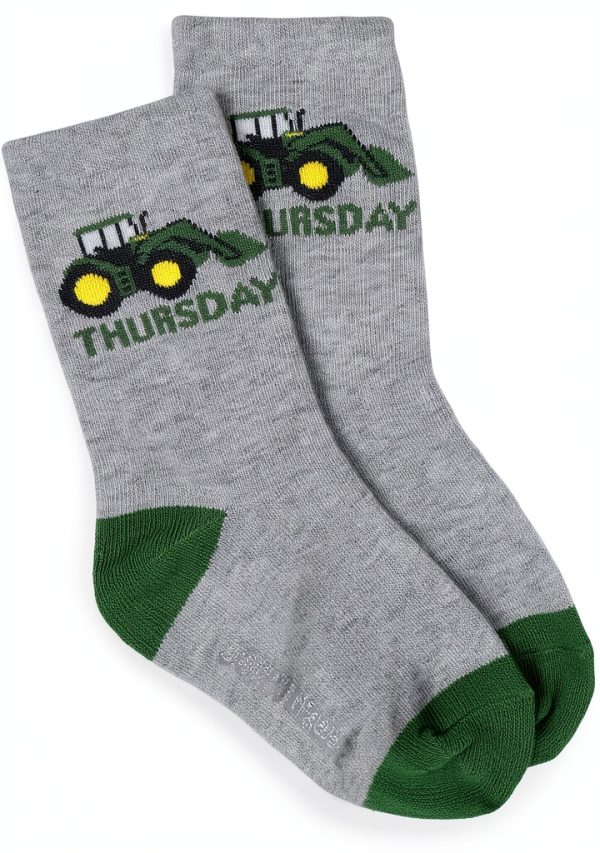 John Deere Kids Crew Socks Days of Week Design Size 12-24M-5