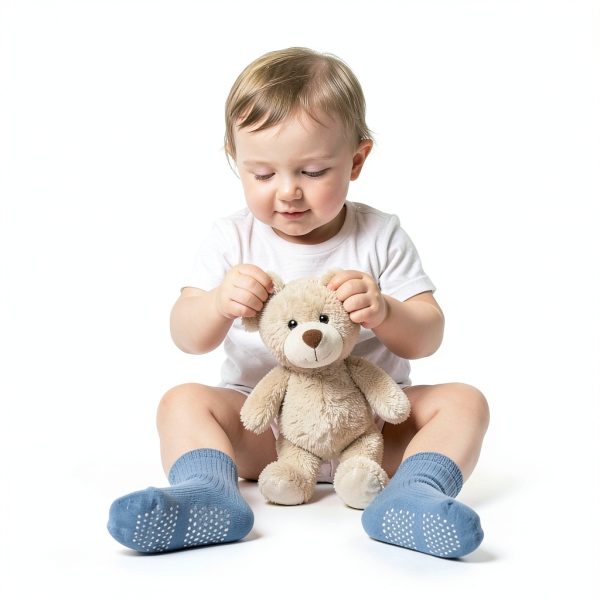 Toddler Non Slip Cotton Crew Socks 9 Pairs Baby Boys Anti Slip Dots-2