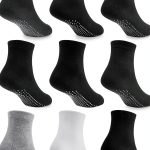 Toddler Boy Socks SkiBeaut 12 Pair Crew Non Slip Grippers for Ages 1-7-0