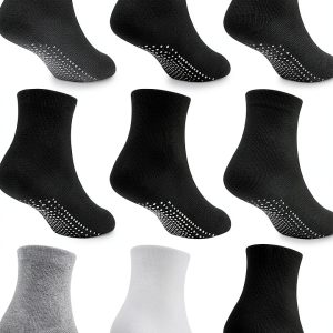 Toddler Boy Socks SkiBeaut 12 Pair Crew Non Slip Grippers for Ages 1-7-0